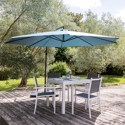 OAHU ronde parasol 3m diameter blauw grijs + hoes